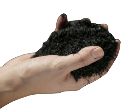 Hand with Biochar